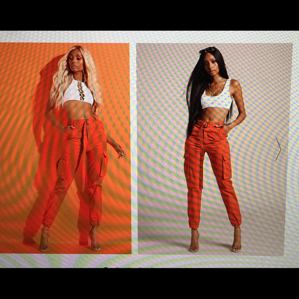 Red cargo pants